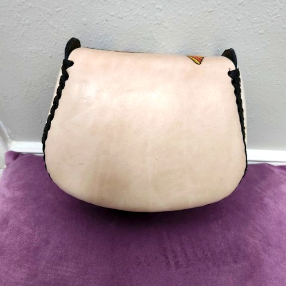 Genuine Hand-Tooled Leather Hummingbird Purse Handmade Mexican Bag - Picture 4 of 4